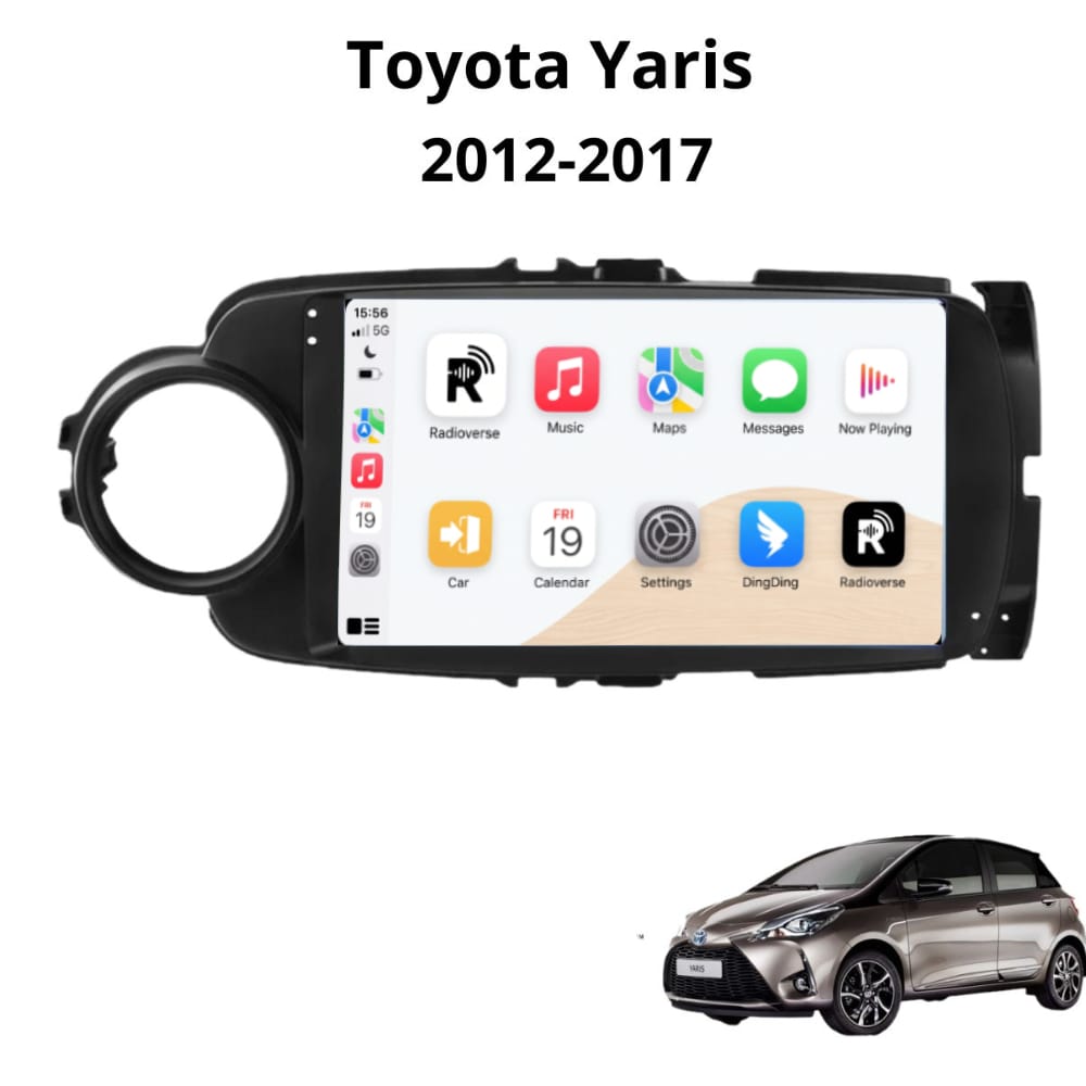 Autoradio Android con CarPlay per Toyota Yaris (2012-2017) — vista frontale