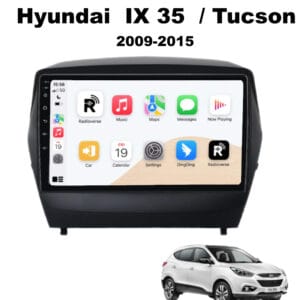 Autoradio Android con CarPlay per Hyundai Tucson ix35 (2009-2015) — vista frontale