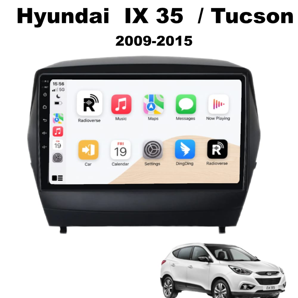 Autoradio Android con CarPlay per Hyundai Tucson ix35 (2009-2015) — vista frontale