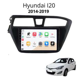 Autoradio Android con CarPlay per Hyundai i20 (2015-2018) — vista frontale