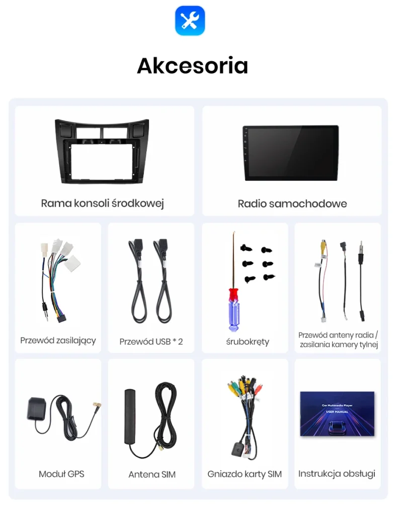 Autoradio Android per Toyota Yaris (2005-2012) — connettori e cablaggio inclusi