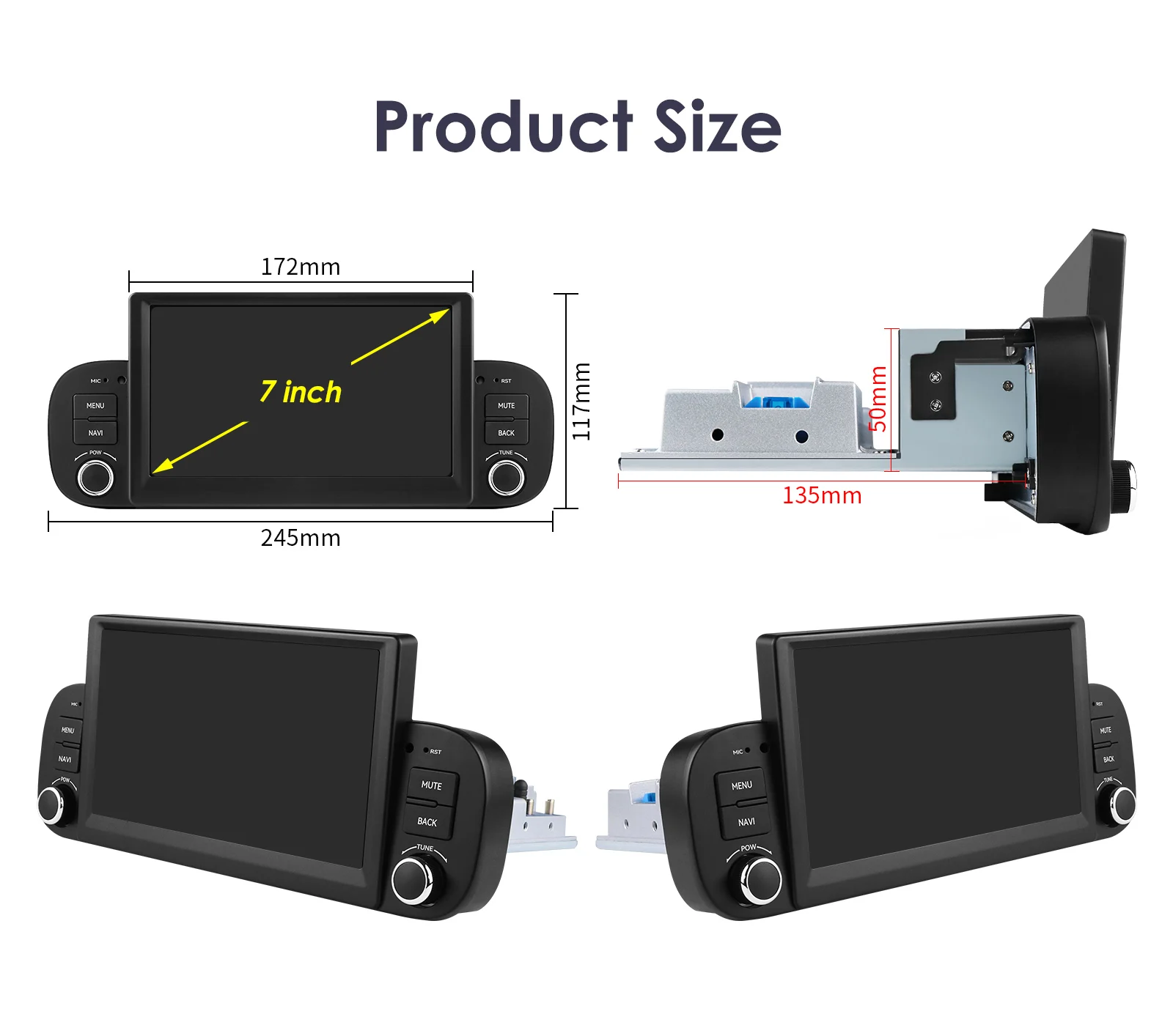 Autoradio Android per Fiat Panda (2013-2020) — mascherina dedicata