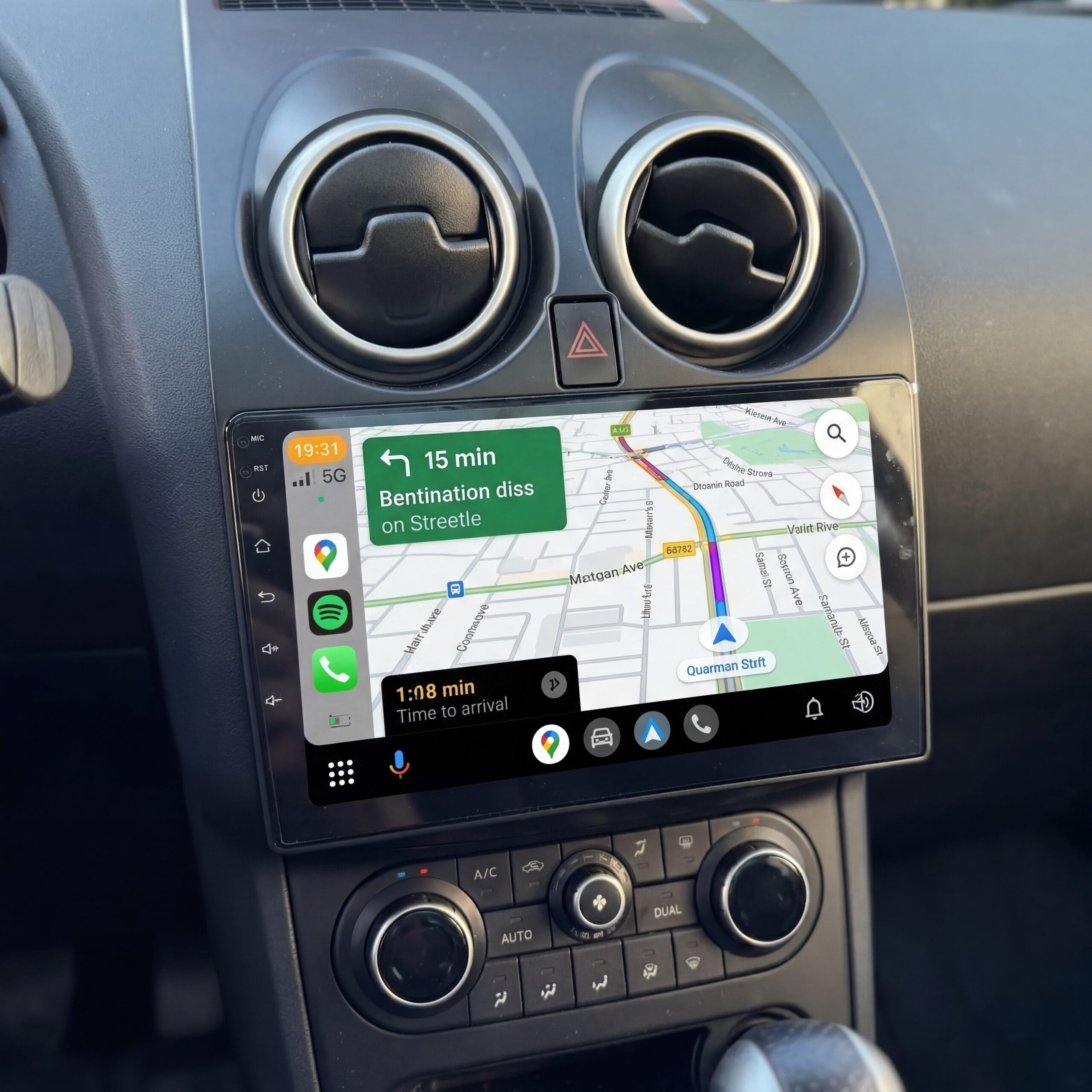 Autoradio Android per Nissan Qashqai J10 (2006-2014) — installata nella plancia