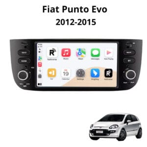 Autoradio Android con CarPlay per Fiat Punto Evo (2012-2015) — vista frontale