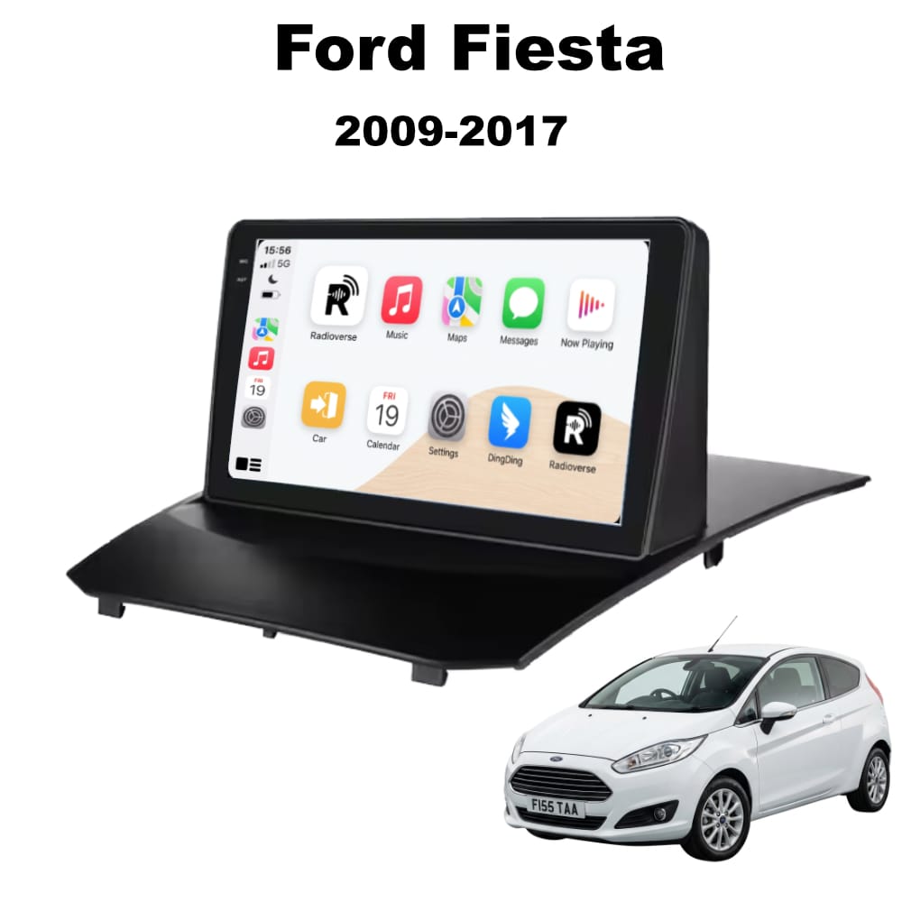 Autoradio Android con CarPlay per Ford Fiesta (2009-2017) — vista frontale