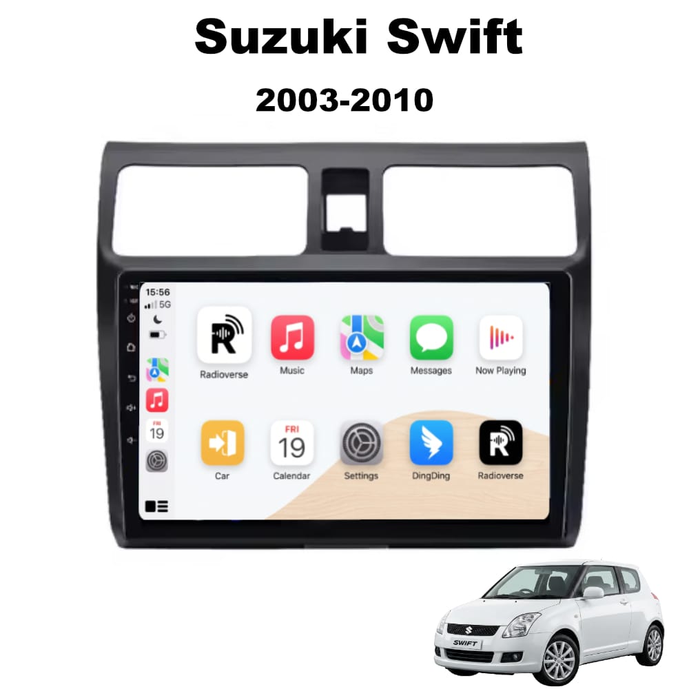 Autoradio Android con CarPlay per Suzuki Swift 3 (2003-2010) — vista frontale