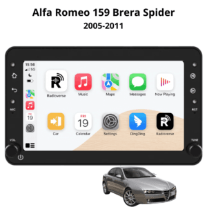 Autoradio Android con CarPlay per Alfa Romeo 159 (2005-2011) — vista frontale
