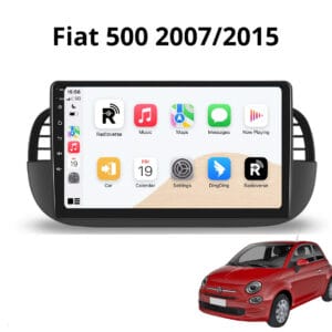 Autoradio Android con CarPlay per Fiat 500 (2007-2015) — vista frontale