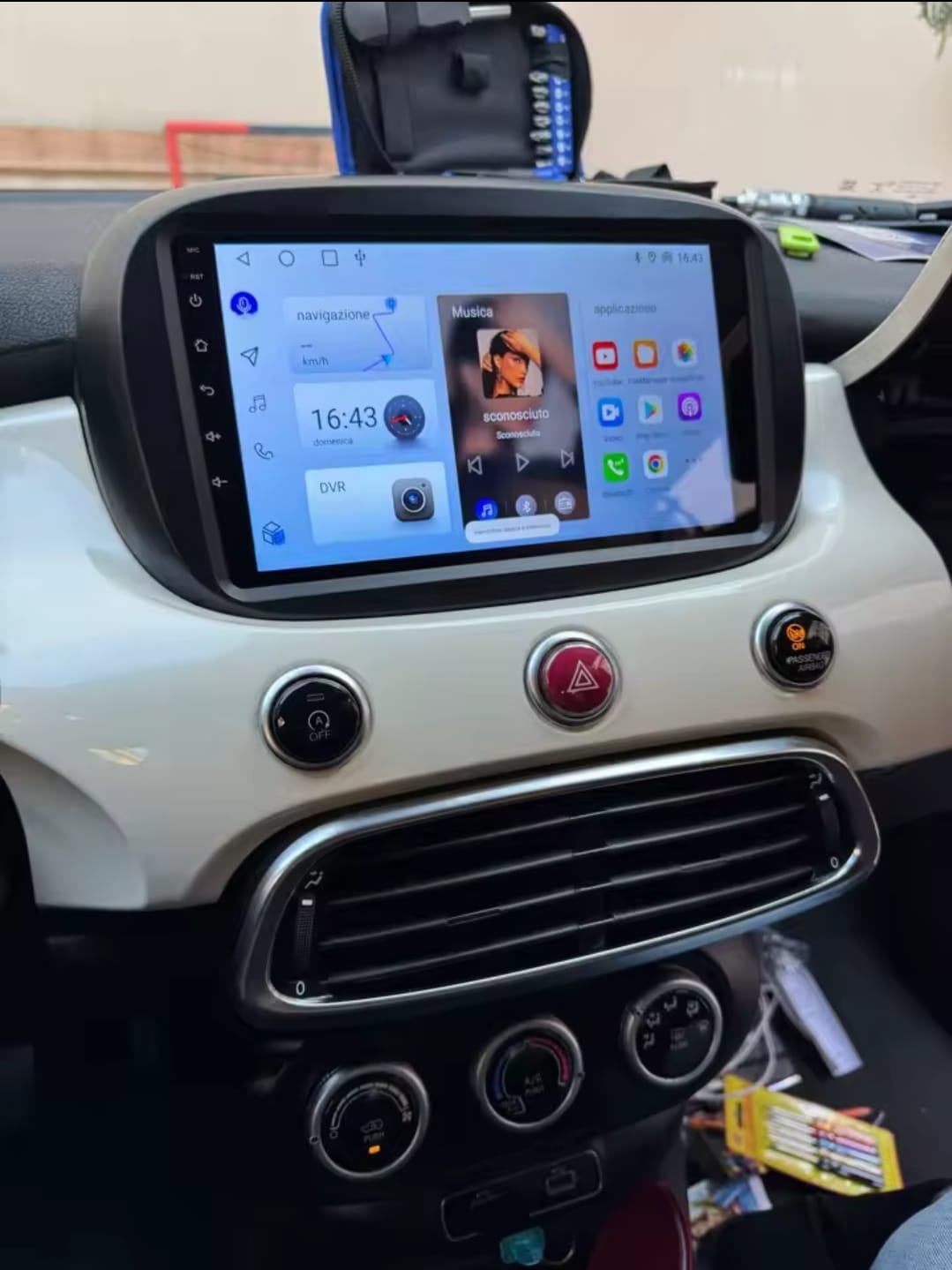 Autoradio Android per Fiat 500X (2014-2020) — mascherina dedicata