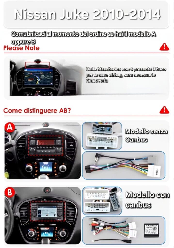 Autoradio Android per Nissan Juke (2010-2014) — installata nella plancia
