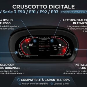 Cruscotto Digitale LCD Virtual Cockpit per BMW Serie 3 (E90 E91 E92 E93) – Tachimetro Full Digital - immagine 6