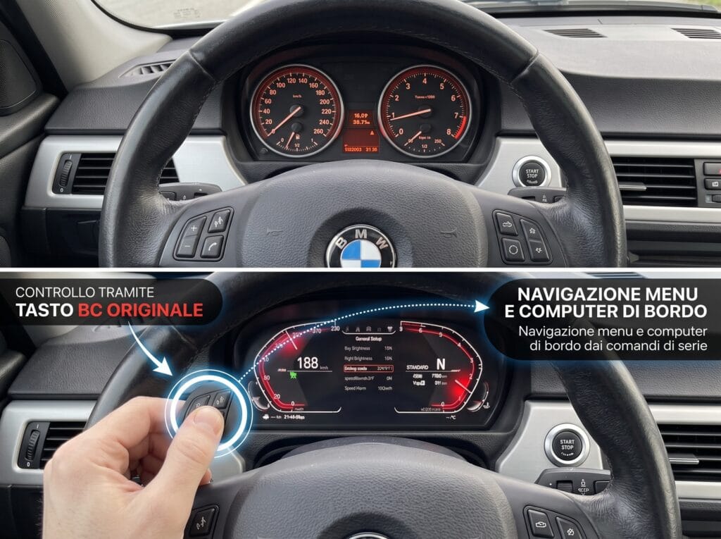 Cruscotto Digitale LCD Virtual Cockpit per BMW Serie 3 (E90 E91 E92 E93) – Tachimetro Full Digital