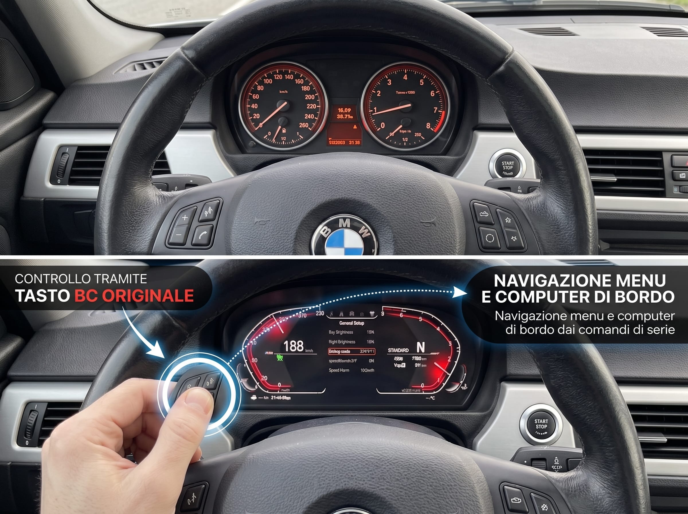 Cruscotto Digitale LCD Virtual Cockpit per BMW Serie 3 (E90 E91 E92 E93) – Tachimetro Full Digital - immagine 3